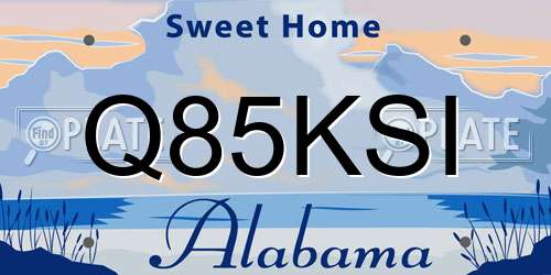 Q85KSI Alabama License Plate