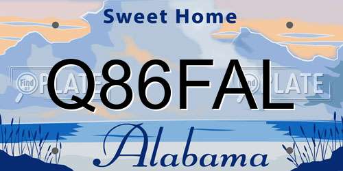 Q86FAL Alabama License Plate