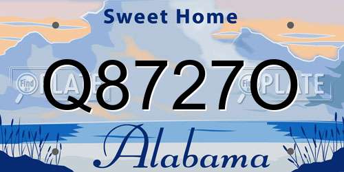 Q8727O Alabama License Plate