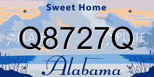 Q8727Q Alabama License Plate