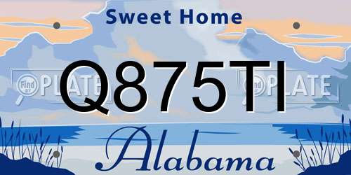 Q875TI Alabama License Plate