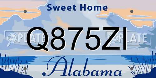 Q875ZI Alabama License Plate