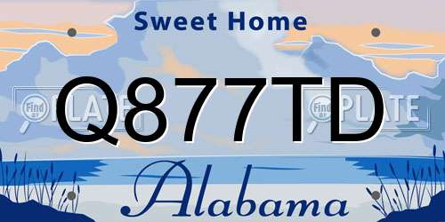 Q877TD Alabama License Plate