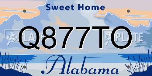 Q877TO Alabama License Plate