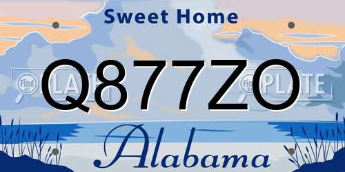 Q877ZO Alabama License Plate