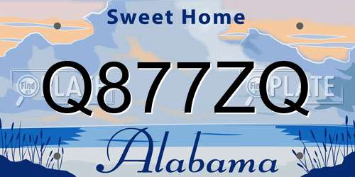 Q877ZQ Alabama License Plate