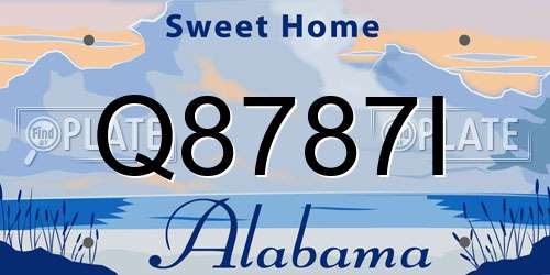 Q8787I Alabama License Plate