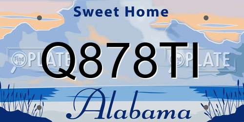Q878TI Alabama License Plate