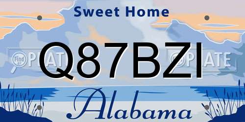 Q87BZI Alabama License Plate