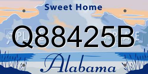Q88425B Alabama License Plate