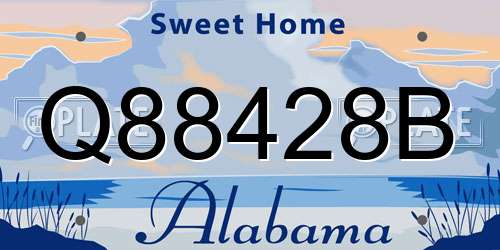 Q88428B Alabama License Plate