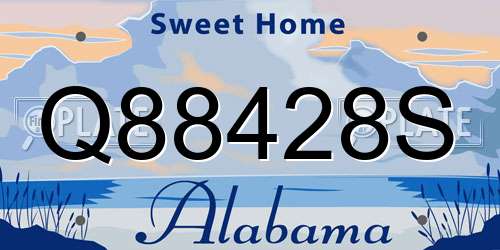 Q88428S Alabama License Plate