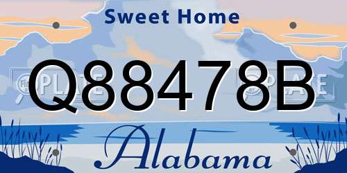 Q88478B Alabama License Plate