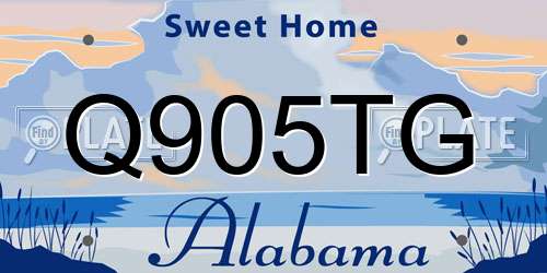 Q905TG Alabama License Plate