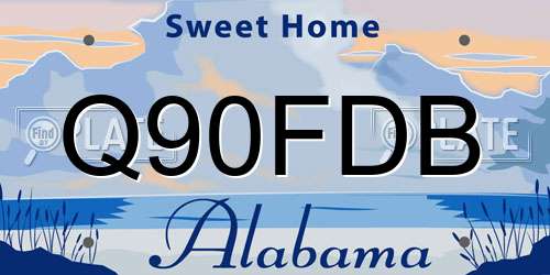 Q90FDB Alabama License Plate