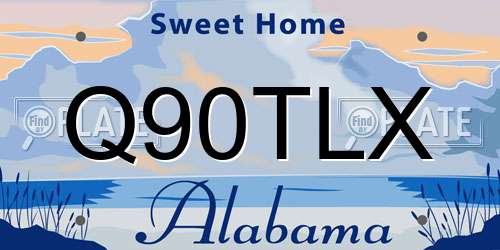 Q90TLX Alabama License Plate