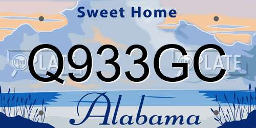 Q933GC Alabama License Plate