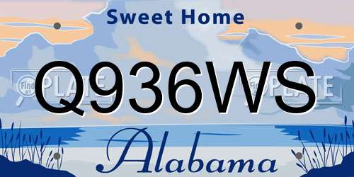 Q936WS Alabama License Plate