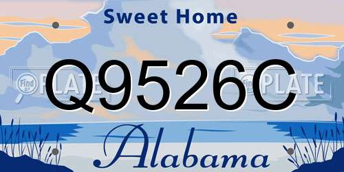 Q9526C Alabama License Plate