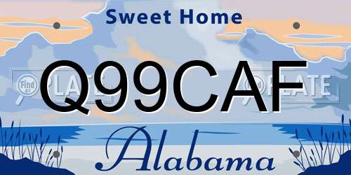 Q99CAF Alabama License Plate