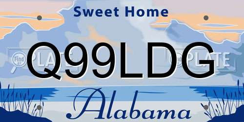 Q99LDG Alabama License Plate