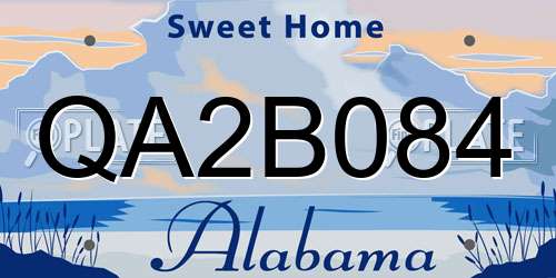 QA2B084 Alabama License Plate