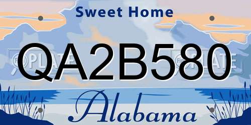 QA2B580 Alabama License Plate