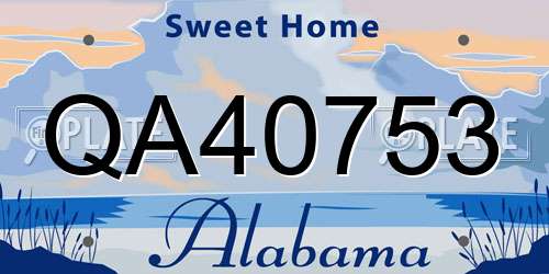 QA40753 Alabama License Plate