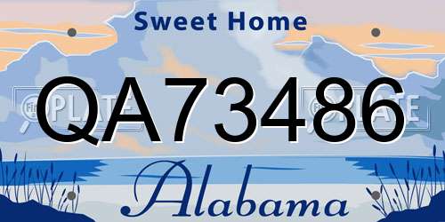 QA73486 Alabama License Plate
