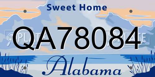 QA78084 Alabama License Plate