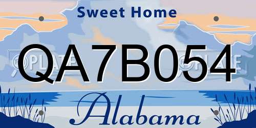QA7B054 Alabama License Plate