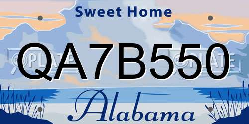 QA7B550 Alabama License Plate
