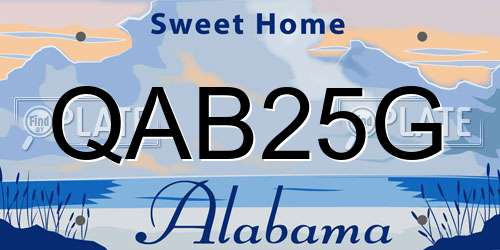 QAB25G Alabama License Plate
