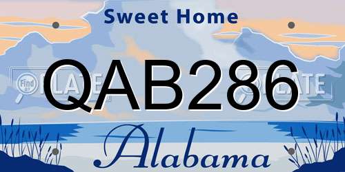 QAB286 Alabama License Plate