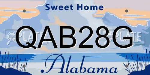 QAB28G Alabama License Plate
