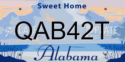QAB42T Alabama License Plate