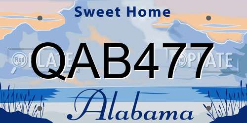 QAB477 Alabama License Plate