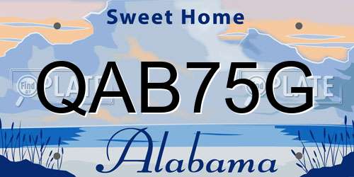 QAB75G Alabama License Plate