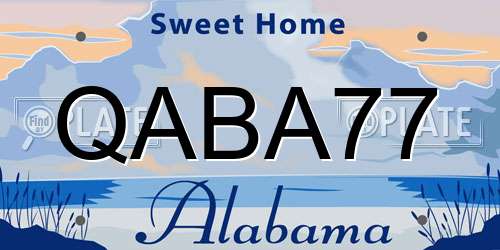 QABA77 Alabama License Plate