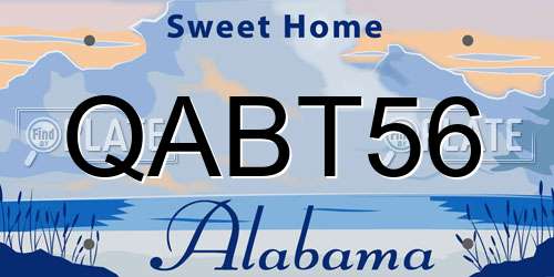 QABT56 Alabama License Plate