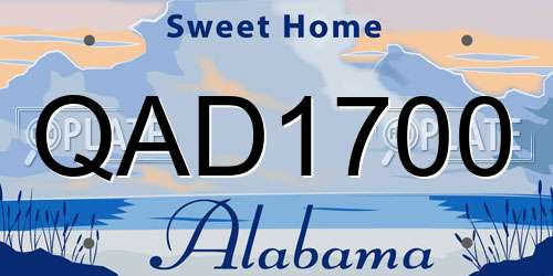 QAD1700 Alabama License Plate