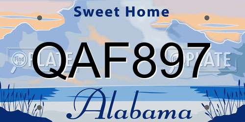 QAF897 Alabama License Plate