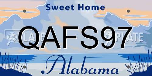 QAFS97 Alabama License Plate