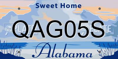 QAG05S Alabama License Plate