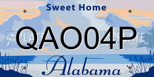 QAO04P Alabama License Plate