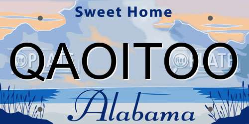 QAOITOO Alabama License Plate