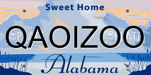 QAOIZOO Alabama License Plate