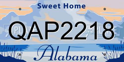 QAP2218 Alabama License Plate