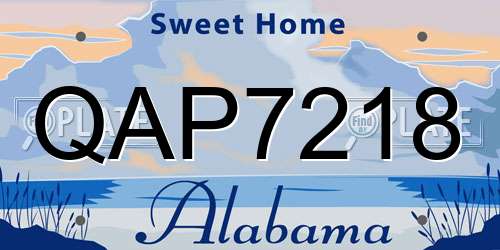 QAP7218 Alabama License Plate