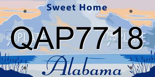 QAP7718 Alabama License Plate